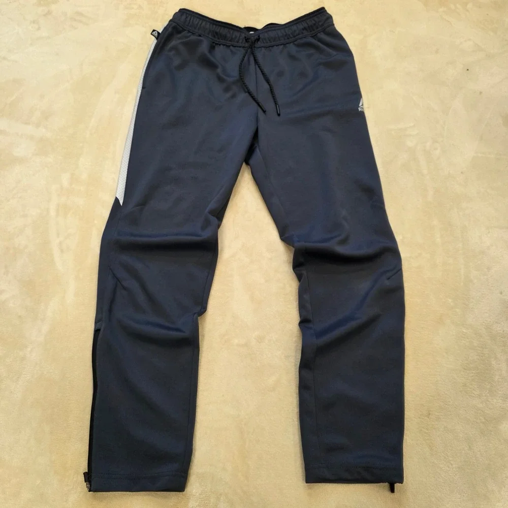 Reebok Men's Track Pants Size M Navy Blue Activewear Ankle Zip Drawstring